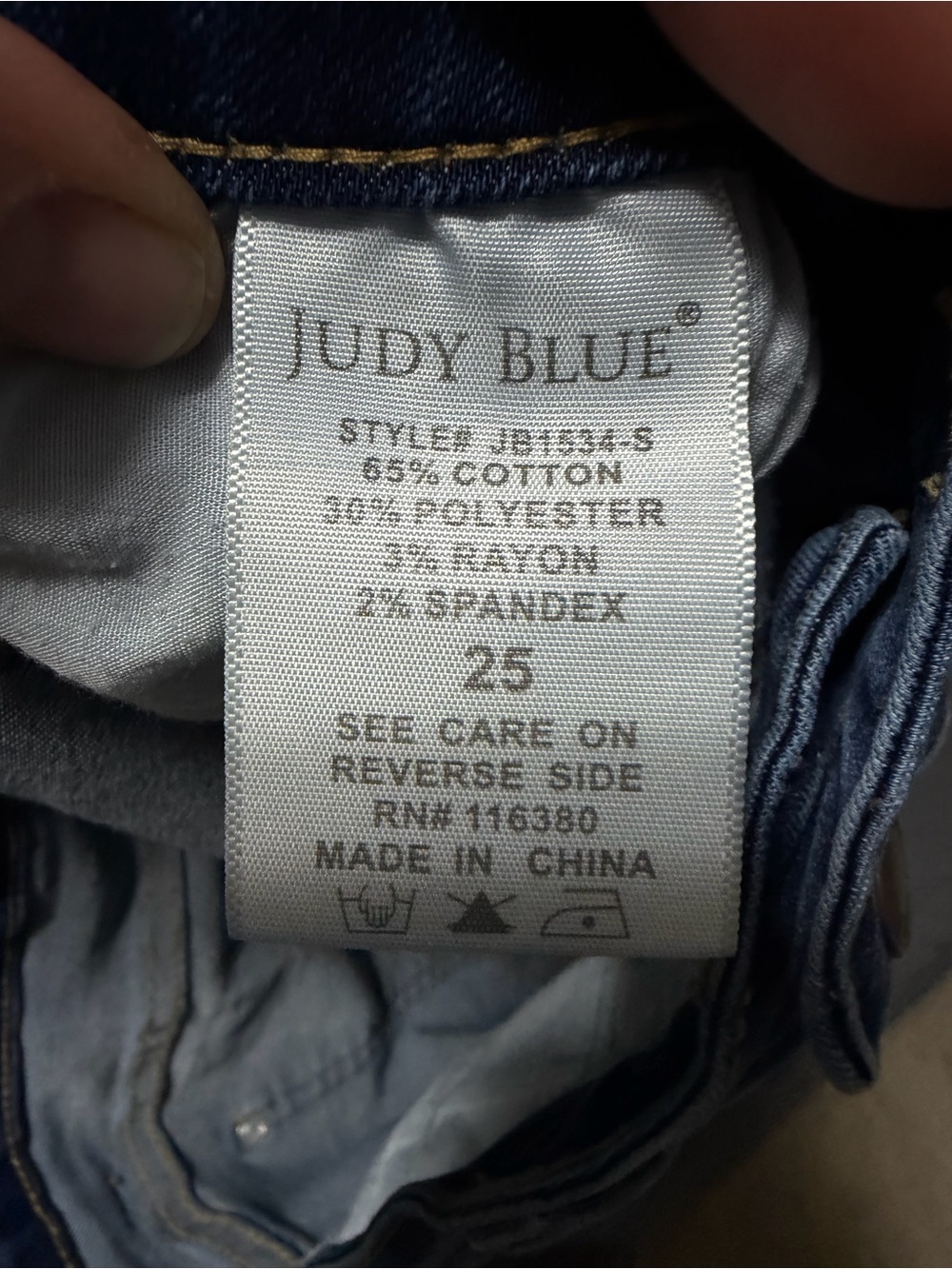 Judy Blue Women's Blue Denim Roll-Cuff Shorts - Picture 5 of 5